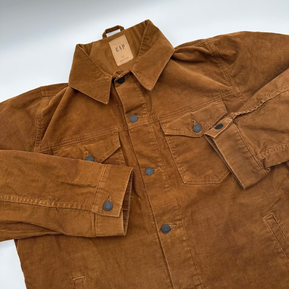 Gap Cord Icon Jacket Bright Brown Corduroy Trucker Men's Large Tall 760331-00